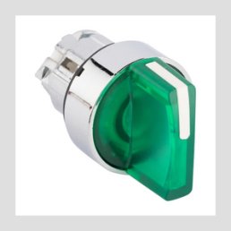 Исполнительный механизм переключателя ХB4 зеленый на 3 положения возвратный без фиксации, с подсветкой с короткой ручк