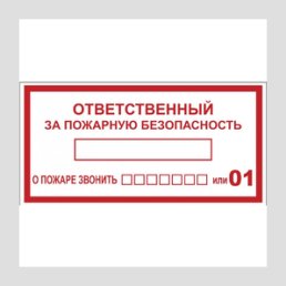 Наклейка "Ответственный за пожарную безопасность" (100х200мм.) EKF PROxima