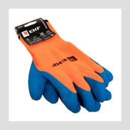 Перчатки рабочие ПРОФИ ЗИМА с рельефным латексным покрытием утепленные (10 класс, 10 разм) EKF Professional