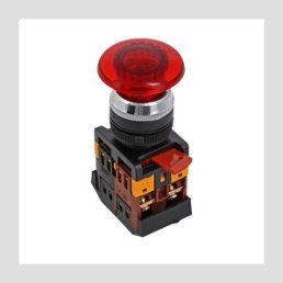 Кнопка AELA-22 красная с подсветкой NO+NC 380В Грибок EKF